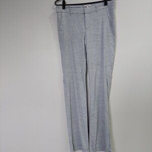 Mexx Linen Blend Mid-Rise Straight Leg Light Gray Trouser, Size 8